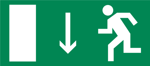 Е 10 (Указатель двери эвакуационного выхода (левосторонний))