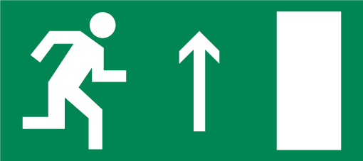 Е 11 (Направление к эвакуационному выходу прямо)
