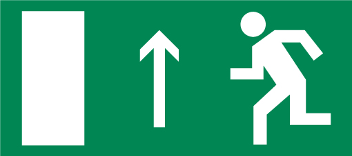 Е 12 (Направление к эвакуационному выходу прямо)