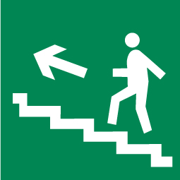 Е 16 (Направление к эвакуационному выходу по лестнице вверх)