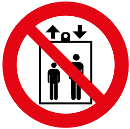 P 34 (Запрещается пользоваться лифтом для подъема (спуска) людей)